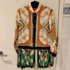 Zara Baroque Print Mini Dress